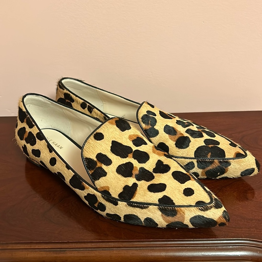 Cole Haan Leopard print calf fur loafers. Size 11 . Worn twice.